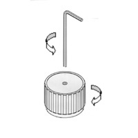 Align the knob with the axis in the center and turn it clockwise to screw it down.